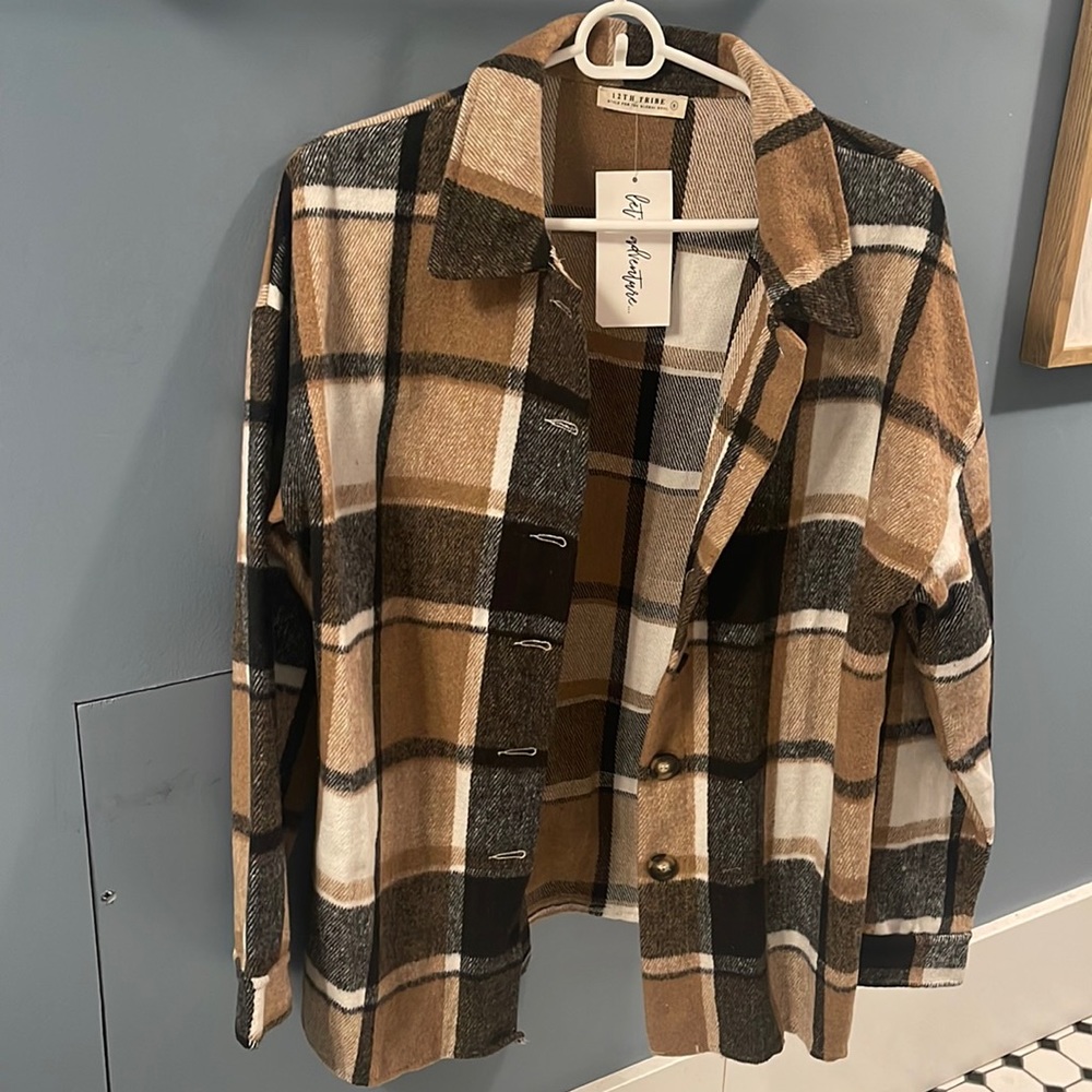 12th Tribe Tan and Black Shacket